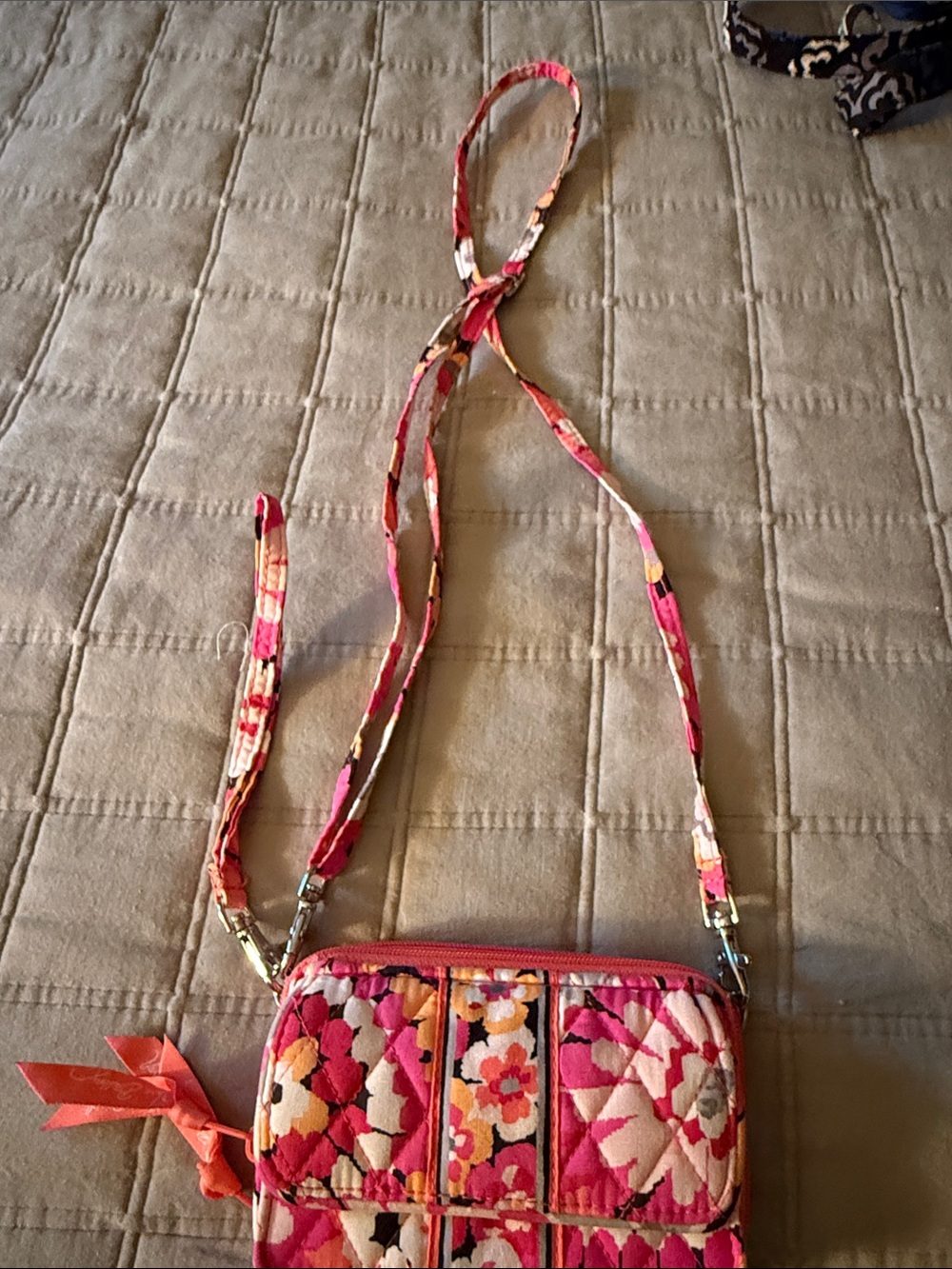Vera Bradley Pink Floral Quilted Crossbody Bag